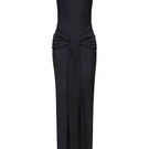 Black Paula maxi dress by Laura Escobar, flowing fabric and elegant design, perfect for casual or formal occasions.