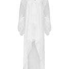 White PAZ maxi dress by LAURA ESCOBAR featuring flowing fabric and elegant design, perfect for summer or casual occasions.