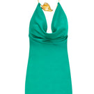 Emerald green Lily mini dress by Laura Escobar, close-up of fitted bodice and flowing skirt, stylish and vibrant for summer wear.