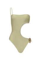 Laura Escobar Malibu one-piece swimsuit in gold, featuring a sleek and stylish design perfect for beach or poolside wear.