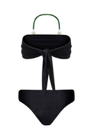 Black Lirio bikini by Laura Escobar featuring a stylish two-piece design, displayed on a neutral background.