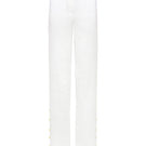 White Laura Escobar Lina pants, tailored women's pants with a sleek fit, shown in a stylish studio setting.