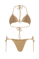 Golden Orchid Bikini by Laura Escobar, featuring a stylish bikini top and bottom with floral orchid details.
