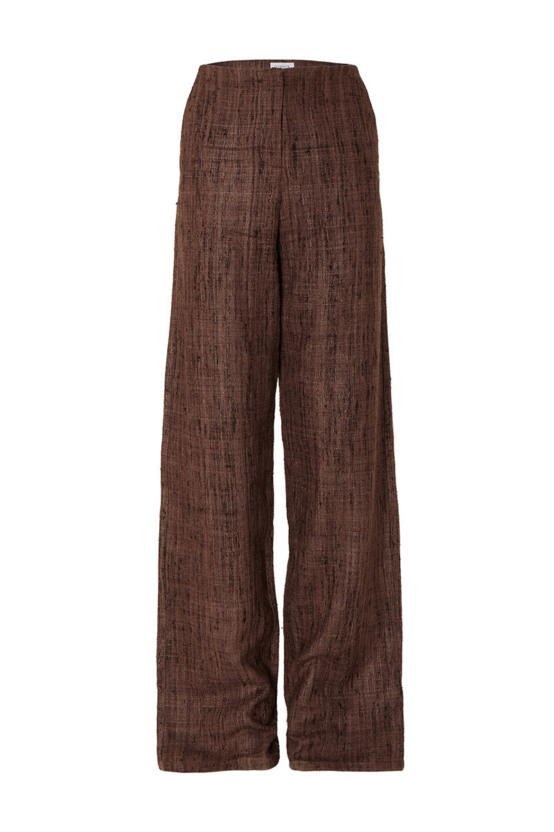 Studio NK Midnight pants in ash brown, stylish tapered trousers with a comfortable fit and sleek design.