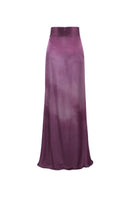 Purple print maxi skirt from Tinta Latina featuring flowing fabric and vibrant floral patterns, perfect for casual or dressy wear.