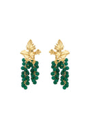 Peracas MINI Adile earrings in vibrant emerald green, small hoop style with a polished finish.