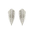 Silver and white mini Ellise earrings by Jessica K, featuring delicate hoop design with subtle shine.