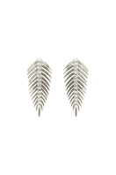 Silver and white mini Ellise earrings by Jessica K, featuring delicate hoop design with subtle shine.