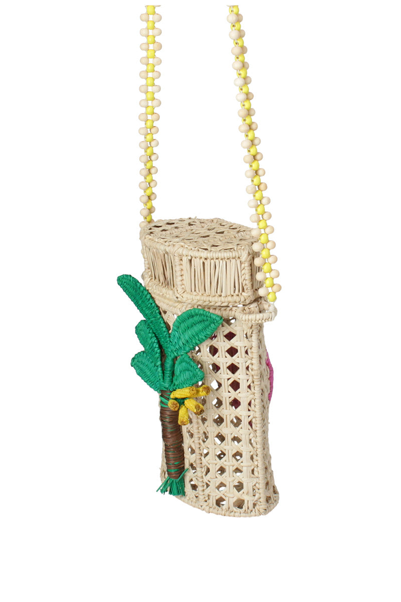 MINI PALM HANDBAG IN NATURAL GREEN