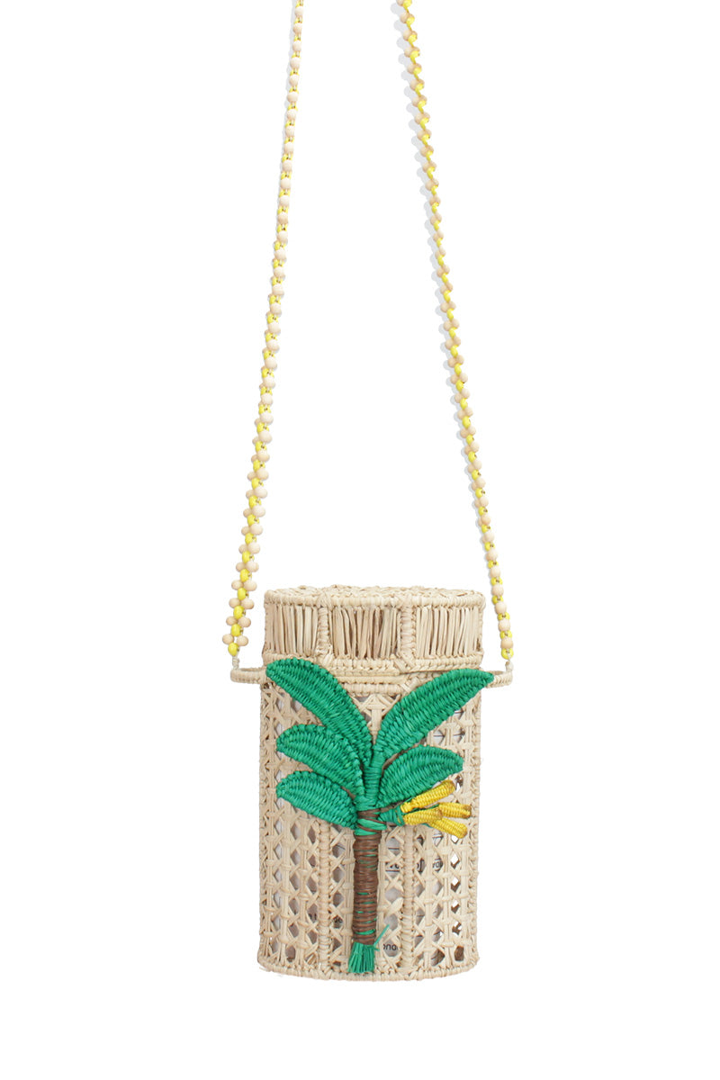 MINI PALM HANDBAG IN NATURAL GREEN