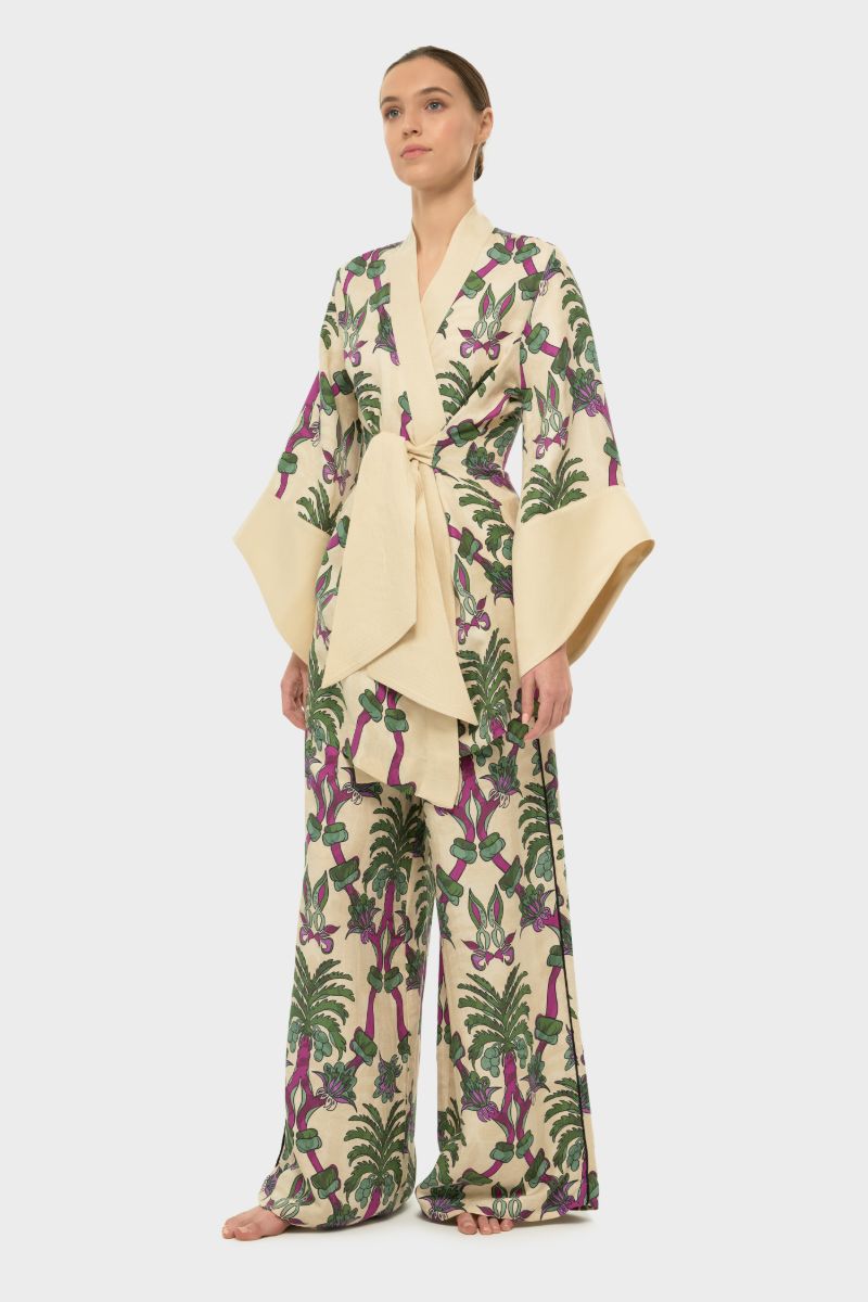 AQUAFLORA AMARA MINI KIMONO ROBE IN PALMERA - CULT MIA
