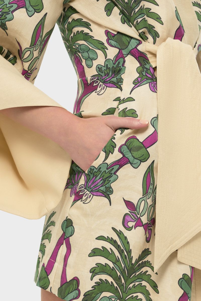 AQUAFLORA AMARA MINI KIMONO ROBE IN PALMERA - CULT MIA