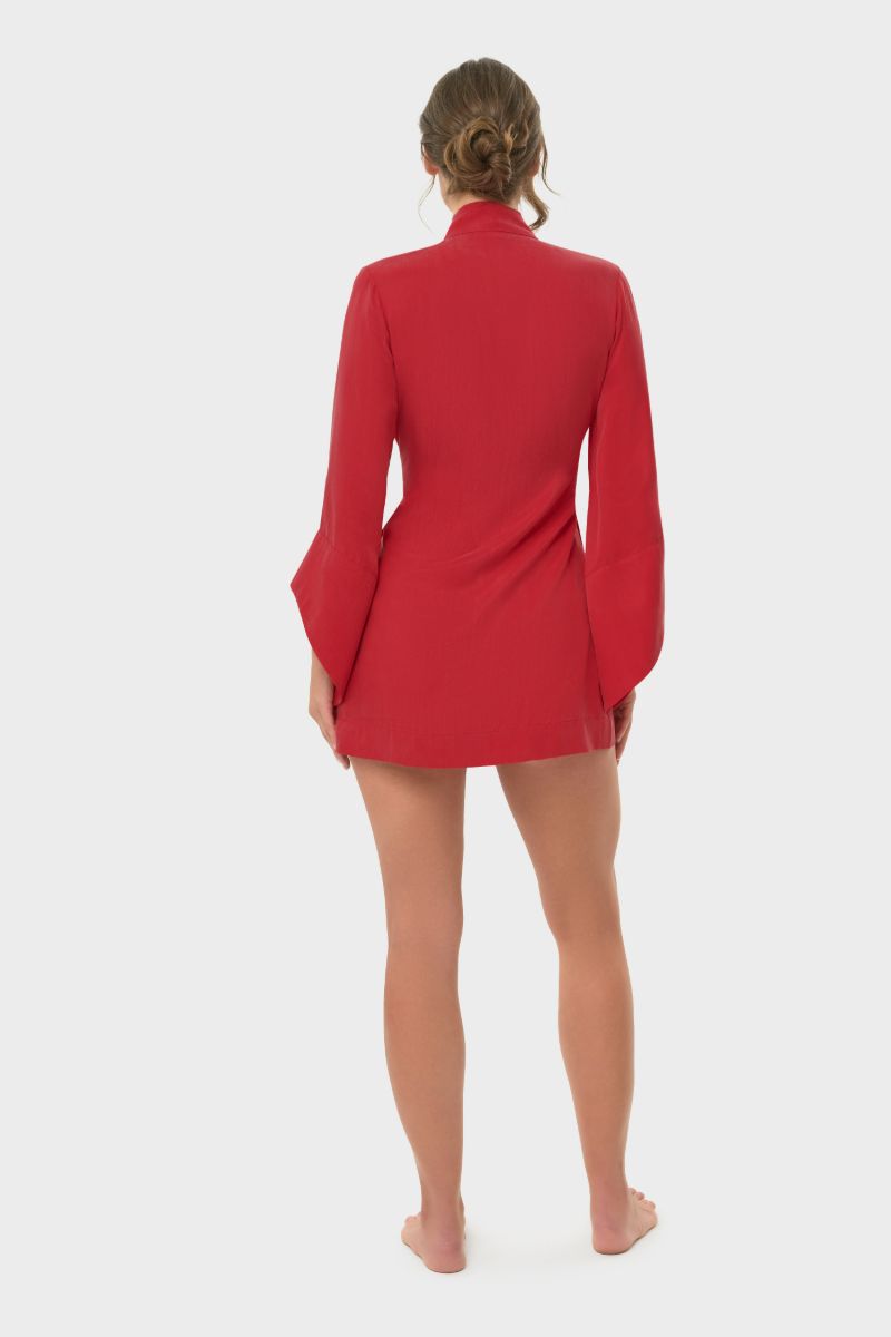AMARA MINI KIMONO ROBE IN ROUGE - CULT MIA