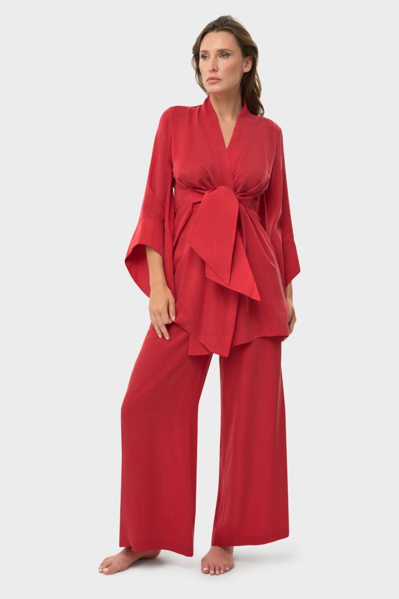 AMARA MINI KIMONO ROBE IN ROUGE - CULT MIA