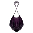 MESH ALHAMBRA top handle bag in solid AstroBlack showing front view with sleek design and sturdy handle.
