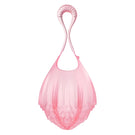 Mesh ALHAMBRA top handle bag in frosted bubblegum pink with a structured design and top handle for stylish carrying.