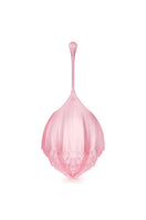 MESH--MESH Alhambra top handle bag in frosted bubblegum pink, side view showing sleek design and top handle detail.