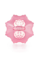 Mesh Alhambra top handle bag in frosted bubblegum pink with a sleek design and sturdy top handles.