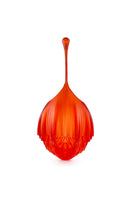 Side view of MESH ALHAMBRA top handle bag in frosted burnt orange, showcasing its stylish design and structured shape.