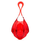 MESH top handle bag in solid ruby red with a structured shape and short handles, displayed facing forward.