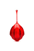 Red ALHAMBRA top handle bag by MESH in solid ruby red, shown from the side view with sleek design and top handle.