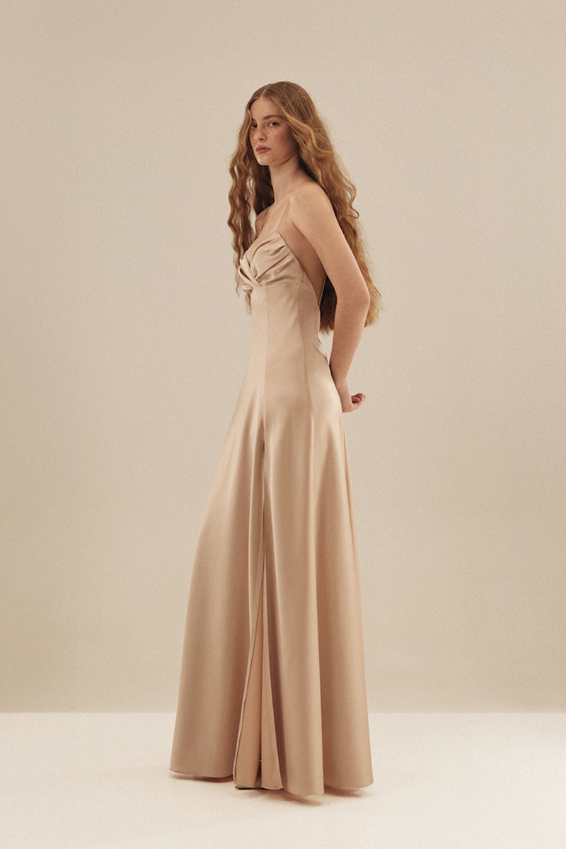Monetre Cult Mia X Monetre Lueur gown in soft fabric, featuring elegant design and intricate details, perfect for special occasions.