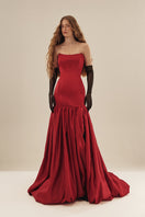 Black Cult Mia X Monetre gown with elegant design, featuring flowing fabric and intricate details, perfect for formal occasions.