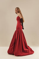 Elegant black gown from Cult Mia X Monetre, featuring a flowing design and intricate details, perfect for formal occasions.