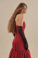 Elegant black gown by Monetre, Cult Mia X Monetere with flowing fabric and detailed design, perfect for formal occasions.