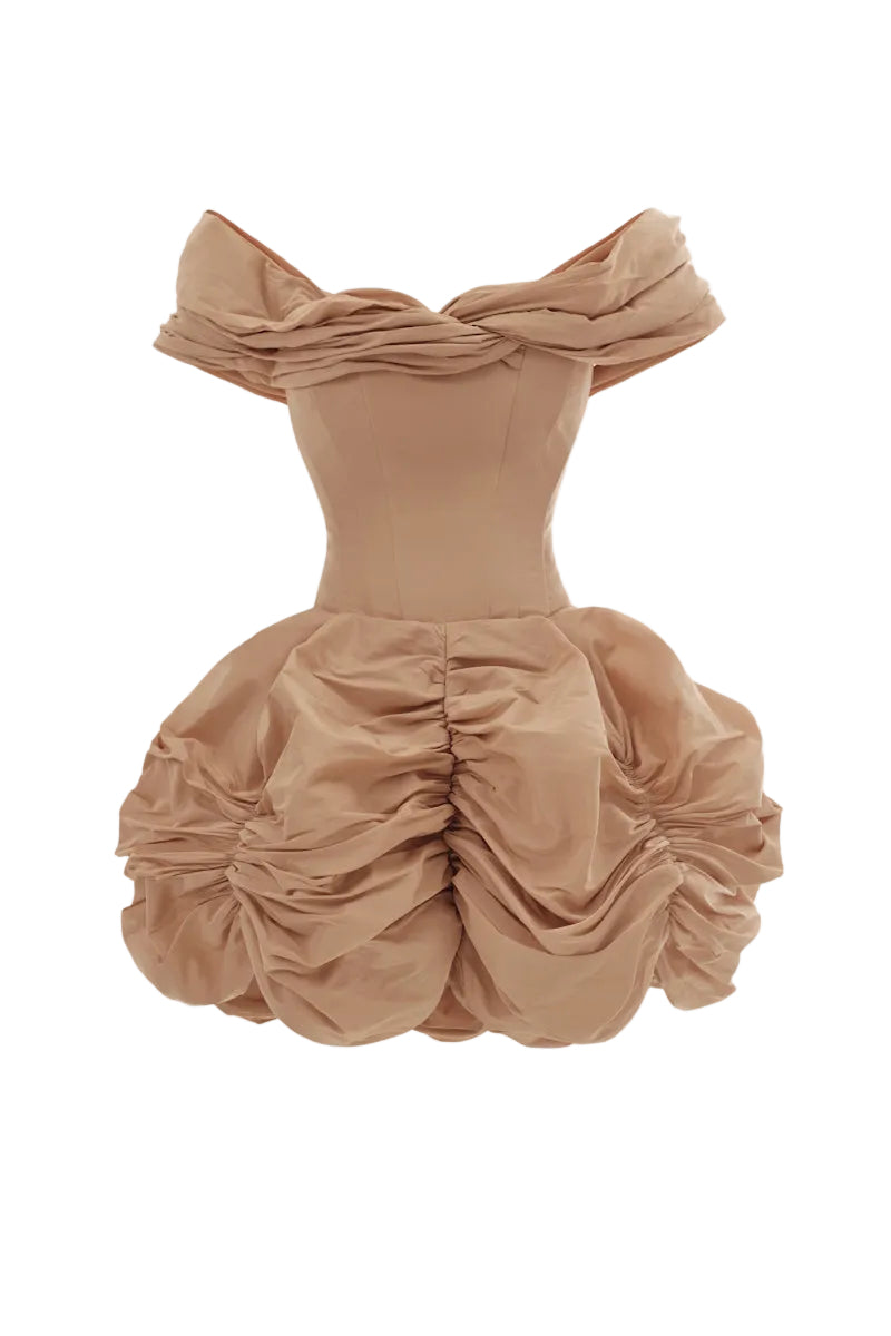 nouveau fleur mini dress with train MONETRE