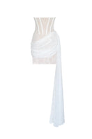 Back view of Gigii's Monique mini dress featuring a stylish design and fitted silhouette.