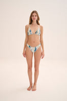 Nelblu Morpho bikini bottom in printed sage fabric, featuring a stylish and comfortable design for swimwear.