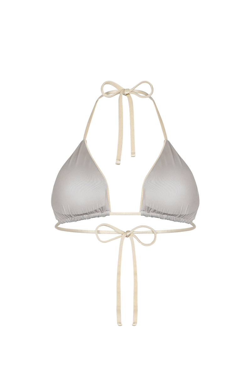 Nelblu Morpho bikini top in Aura with adjustable straps, shown from the back, featuring a stylish and comfortable swimwear design.