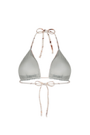 Nelblu Morpho bikini top in Café print with adjustable straps, back view showing vibrant pattern and supportive design.