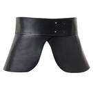 Black leather belt with mountain wing design from MAZ Manuela Álvarez, featuring a sleek, stylish belt buckle and embossed logo.