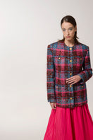 Lalo fuchsia silk maxi skirt with flowing fabric and elegant design, displayed on a white background.