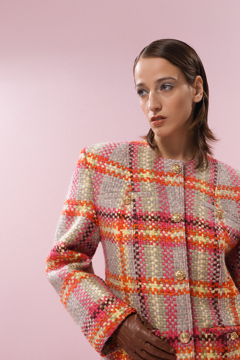 Lalo Mandarin Muse wool jacket in a stylish design, featuring a tailored fit and soft fabric for a cozy, elegant look.