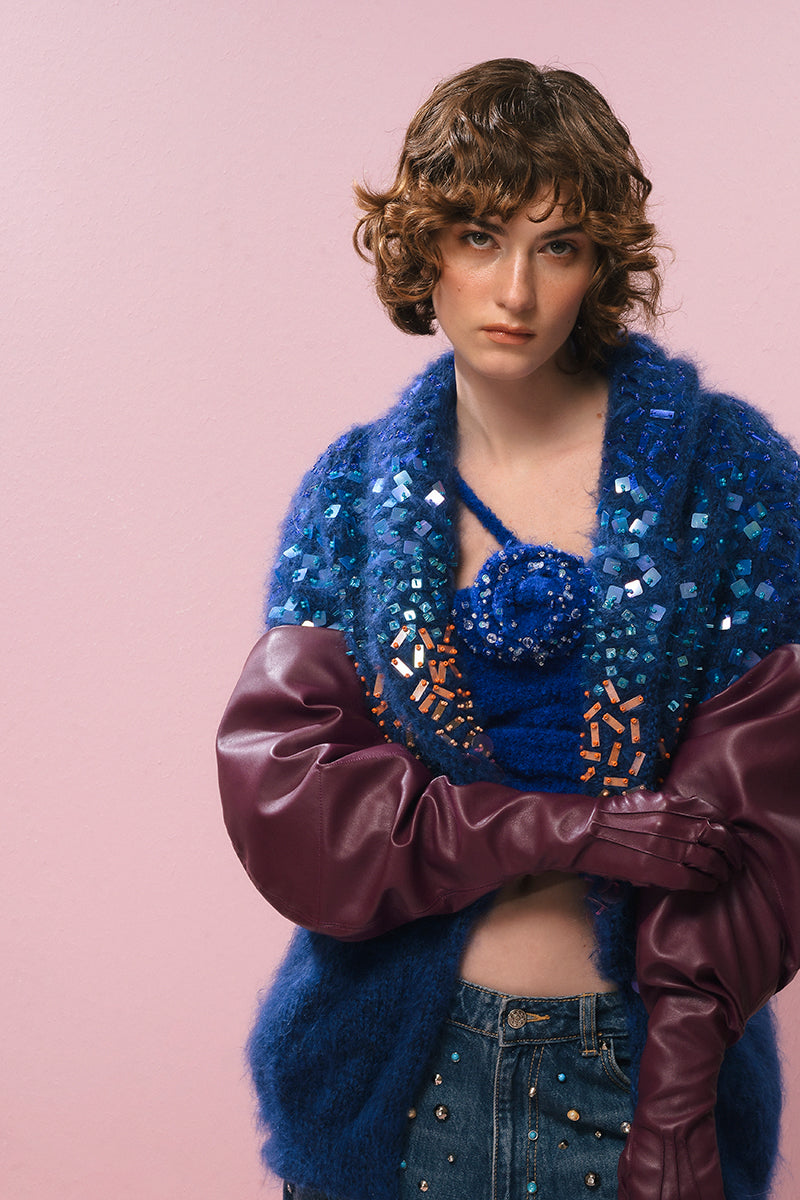 COBALT DREAMS MOHAIR CARIDGAN - CULT MIA