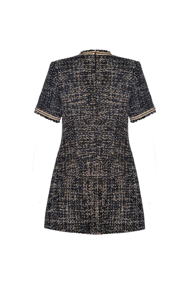 GOLD AND BLACK WOOL DRESS - CULT MIA