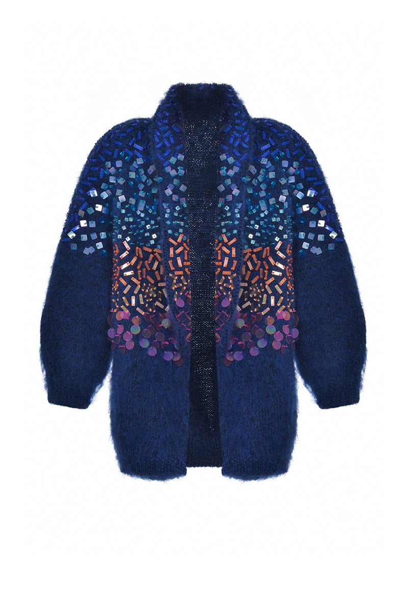COBALT DREAMS MOHAIR CARIDGAN - CULT MIA