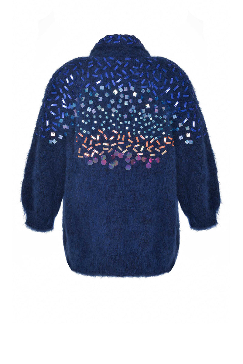 COBALT DREAMS MOHAIR CARIDGAN - CULT MIA