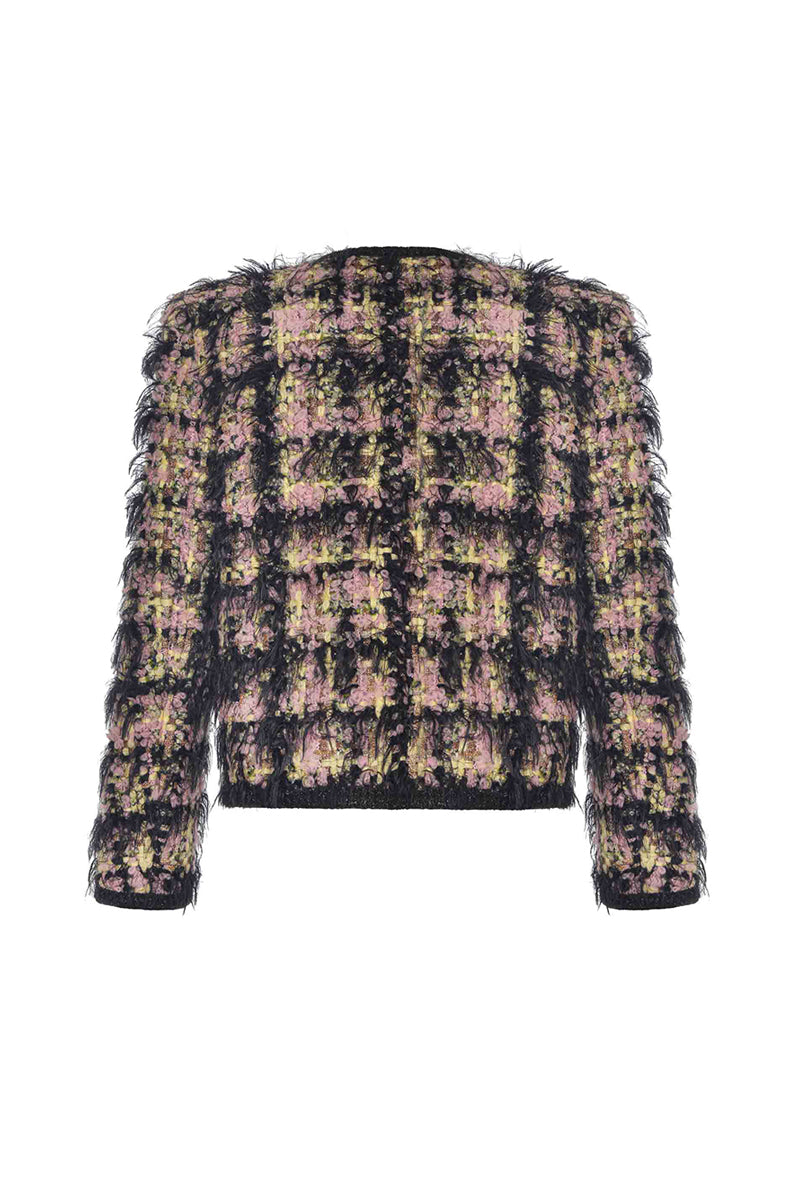 TEXTURED BLACK WOOL JACKET - CULT MIA