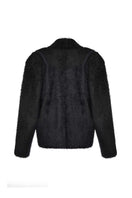Lalo black and gold wool cardigan with button-front and long sleeves, stylish and cozy for casual wear.