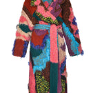 Pink landscape mohair coat by Lalo, showcasing a soft, textured fabric with a stylish, oversized fit and vibrant pink color.