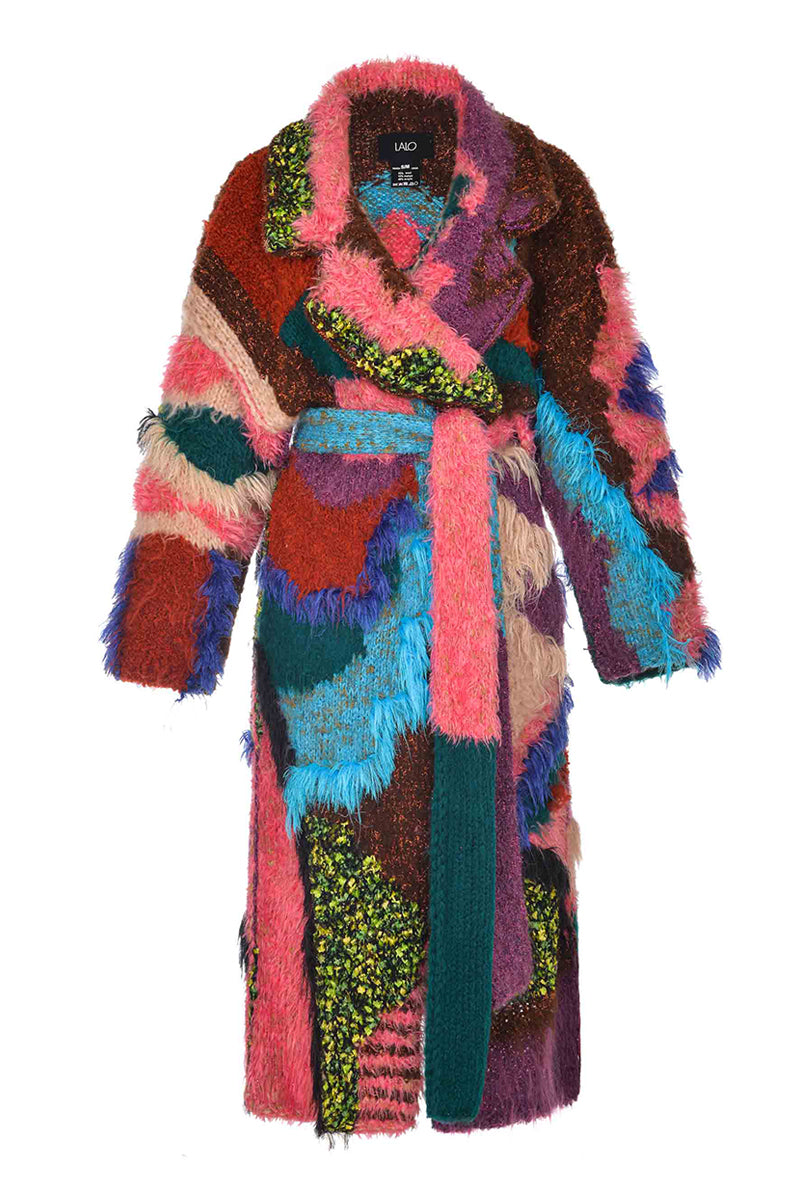 CO PINK LANDSCAPE MOHAIR COAT