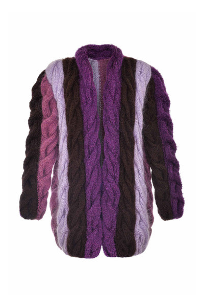 PURPLE AND BROWN MOHAIR CARDIGAN | CULT MIA | Lalo