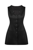 Podyh Prychillia black vest in a stylish tops category, featuring a sleek, modern design on a mannequin.