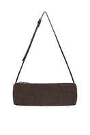 PODYH Koloda brown top handle bag with sleek design and sturdy handles on a white background.