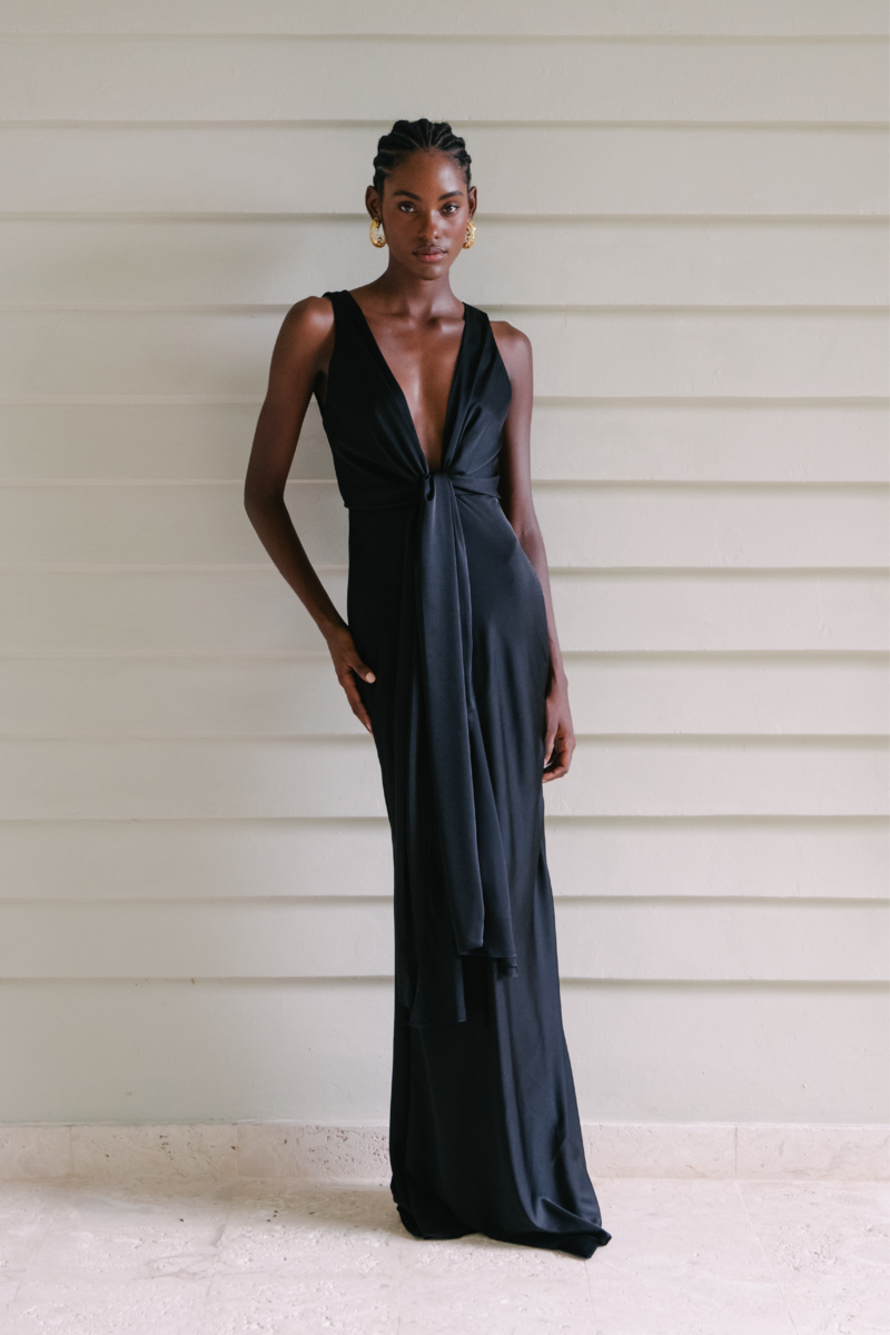 CEIBA BLACK LONG DRESS