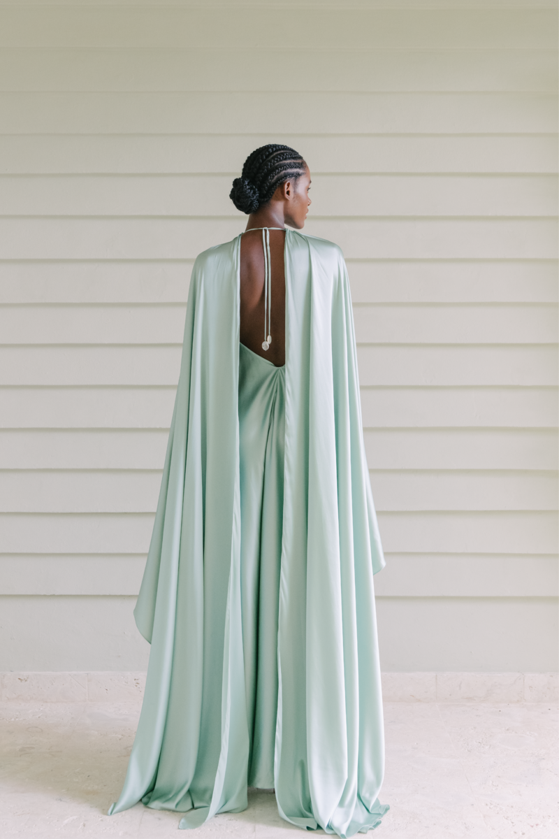 ethical green maxi dress ethical green maxi dress Green Midi Length Wrap Dress Made with Vegan Silk Medium